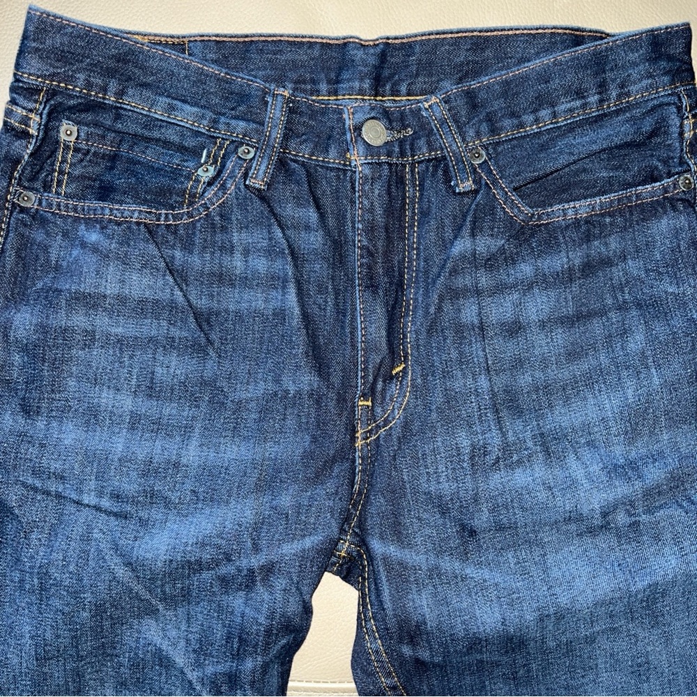 Levi's Men's Straight Jeans - Dark Blue - Picture 14 of 16